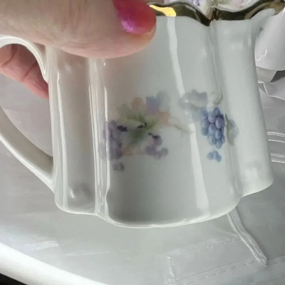 VTG Z.S.& Co Bavaria porcelain creamer and lidded sugar bowl set.